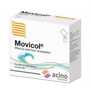 MOVICOL ( MACROGOL 3350 + SODIUM BICARBONATE + SODIUM CHLORIDE + POTASSIUM CHLORIDE ) POWDER FOR ORAL SOLUTION 20 SACHETS